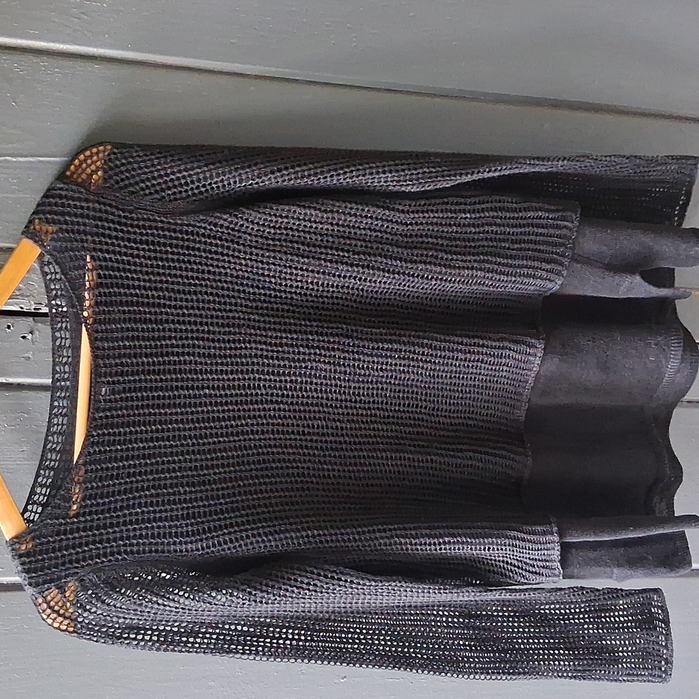 Eileen fisher organic linen mesh net top, SP. Like-New. SAME DAY SHIPPING!